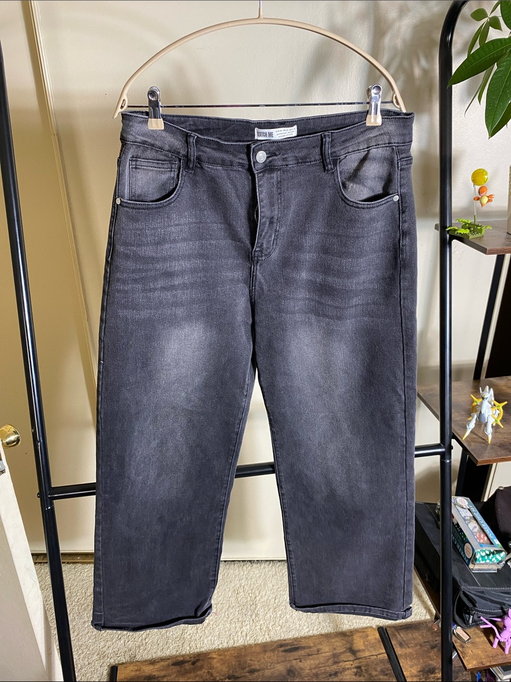 Katch Me Women's Boyfriend Jeans in Washed Black Soft Fade